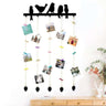 LXINDIA photo frame Art Street Birds Design Collage Hanging Frame with Wooden Clips (Black)