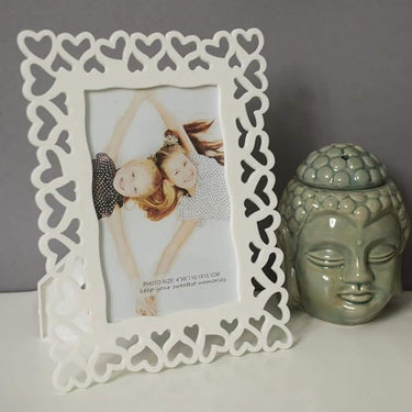 LXINDIA photo frame Art Street Decoralicious White Heart Photo Frame (4x6 Inches)