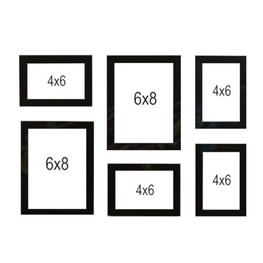 LXINDIA photo frame Art Street Decorous black wall photo frames (set of 6)