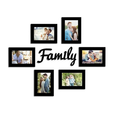 LXINDIA photo frame Art Street Family wall photo frame and MDF Plaque (Set of 6)