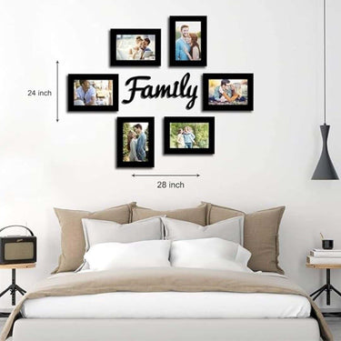 LXINDIA photo frame Art Street Family wall photo frame and MDF Plaque (Set of 6)