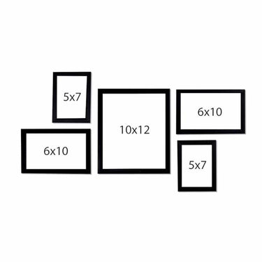 LXINDIA photo frame Art Street Individual Wall Photo Frames (Set of 5) Black