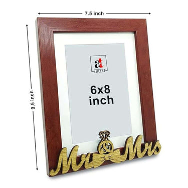 LXINDIA photo frame Art Street MR and MRS Table Photo Frame (Brown)