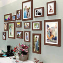 LXINDIA photo frame Art Street Photo Frame for Wall Photo Frame Collage Set of 16 Pcs (Brown)