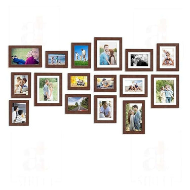 LXINDIA photo frame Art Street Photo Frame for Wall Photo Frame Collage Set of 16 Pcs (Brown)