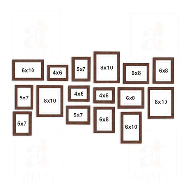 LXINDIA photo frame Art Street Photo Frame for Wall Photo Frame Collage Set of 16 Pcs (Brown)