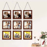 LXINDIA photo frame Art Street Photo Frame Wall Hanging Picture (Set of 3 5x5 Inch) Brown