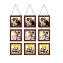 LXINDIA photo frame Art Street Photo Frame Wall Hanging Picture (Set of 3 5x5 Inch) Brown