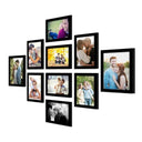 LXINDIA photo frame Art Street Rectangular Photo Frame For Wall (Set Of 10) Black