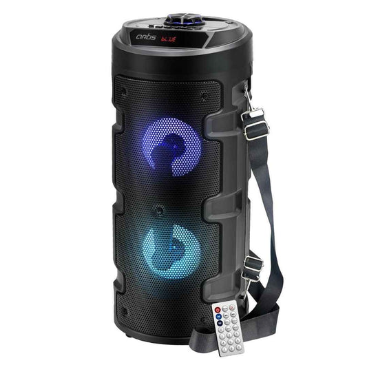 LXINDIA SPEAKER Artis MS301 Wireless Bluetooth Portable Party Speaker with RGB Glow Lights, Wired Mic, Remote Control, FM Radio & Aux in/USB/TF Card Reader Input (20W RMS Output)