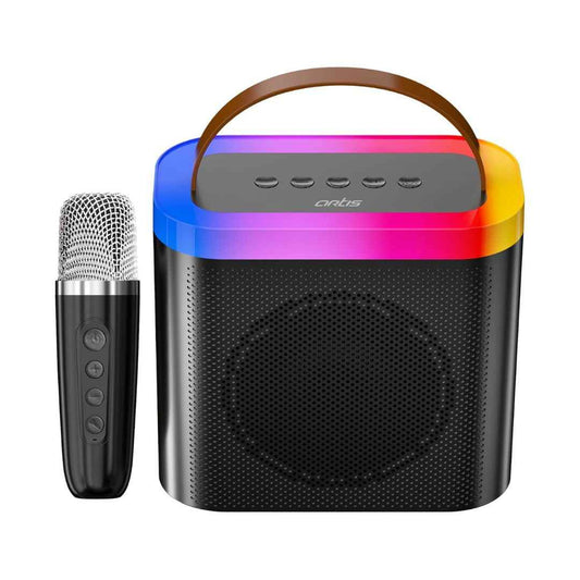 LX INDIA speaker Artis SoundMax 600 Wireless Bluetooth Speaker with USB Input, Aux Input, Micro TF Card, and Wireless mic (Black)