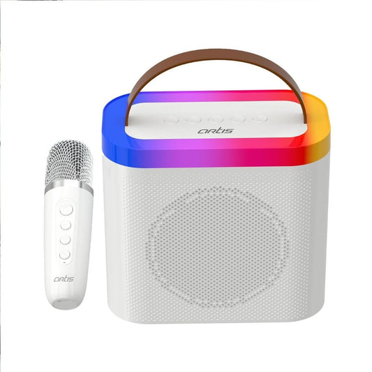 LX INDIA SPEAKER Artis SoundMax 600 Wireless Bluetooth Speaker with USB Input, Aux Input, Micro TF Card and Wireless mic (White)