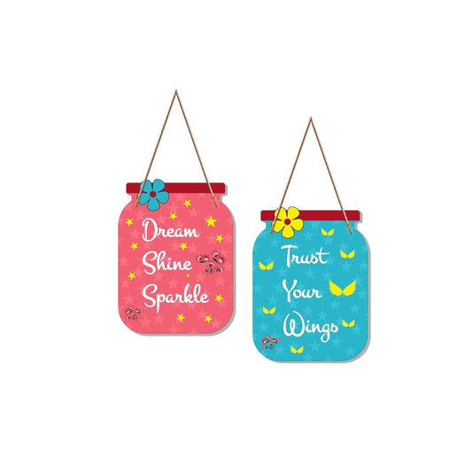 LX INDIA Wall Hanging Artvibes Dream Shine Sparkle Quote Decorative Art MDF Wooden Hanger