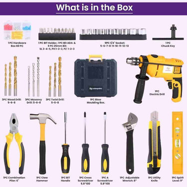 LXINDIA Drill Kit Asian Paints Corded Electric Professional Impact Drill Tool kit