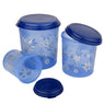 LXINDIA Containers Asian Plastic Airtight Round Storage Containers Set of 3