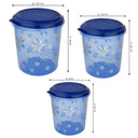 LXINDIA Containers Asian Plastic Airtight Round Storage Containers Set of 3