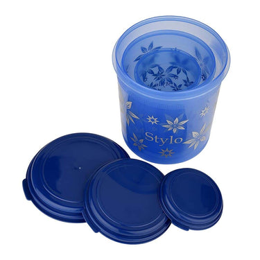 LXINDIA Containers Asian Plastic Airtight Round Storage Containers Set of 3