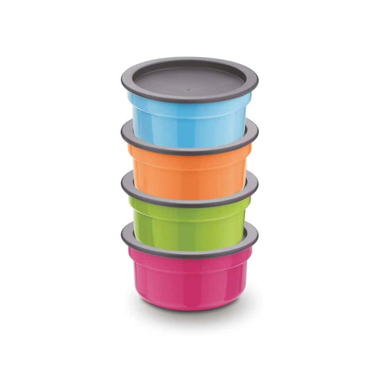 LXINDIA Containers Asian Plastic Airtight Round Storage Containers Set Of 4 (PACK OF 2)