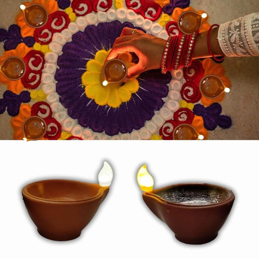 LX INDIA Led Search Light Aster Water Sensor LED Light Diyas / Deepak ( Pack of 12 ) / Flameless & Smokeless Warm Ambient Tea Light Candles