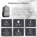 LXINDIA Bag ASUS URBN AP1601 Laptop Bag 18L Storage Capcity