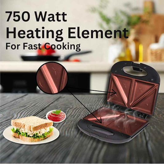 LX INDIA Electric Toaster Aulten 750 Watt 4 Slice Grill Sandwich Maker | Non Stick Coated Grill Plates