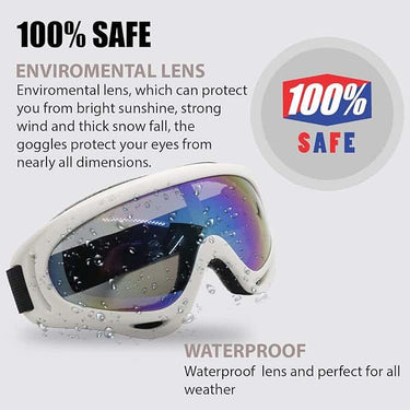 LXINDIA Goggles AUTOPOWERZ Goggles for bike rider (White Rainbow)