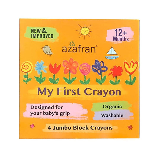 LXINDIA Crayons Azafran My First Crayon 4 Jumbo Block Crayons Colors Set for Kids