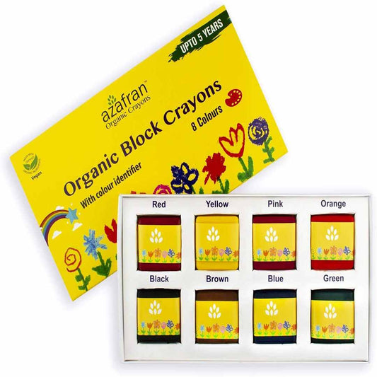 LXINDIA Crayons Azafran Organic Crayons umbo Size for Easy Grip and Smooth Coloring