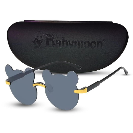 LXINDIA Sunglasses BabyMoon Kids Bear-Shaped Sunglasses – Summer Goggles for Girls & Boys (2-6 Years), Grey