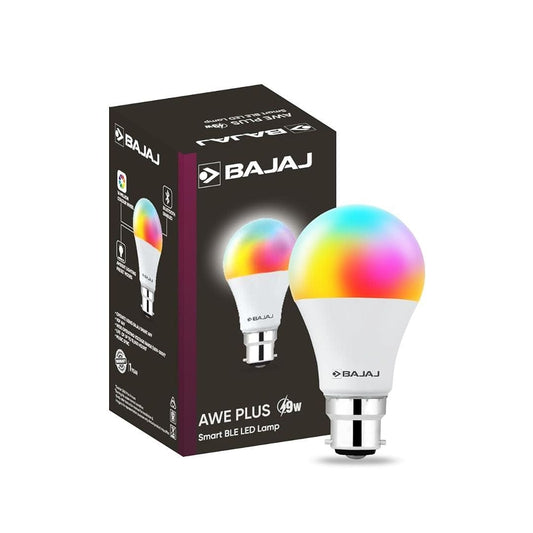 LX INDIA smart bulb Bajaj 9W Wifi Smart LED Bulb |Bluetooth enabled B22D |16 million colors |4 Star Rated | Energy Efficient | Long Life & 240 Volts | 1 Year - Warranty (Pack Of 1 & Multicolour)