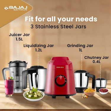 LXINDIA Grinders Bajaj Military Series Rex 750W Red Black