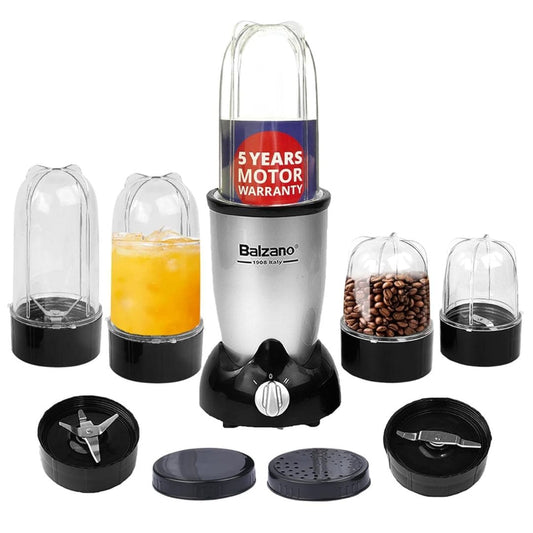 LX INDIA Juice Blender Balzano Bullet Mixer Grinder 500W 5 Jars Silver