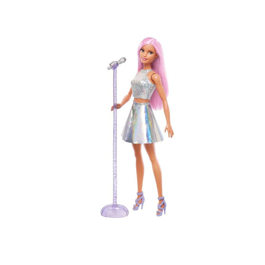 LXINDIA Toys Barbie Pop Star Doll Dressed in Iridescent Skirt with Microphone
