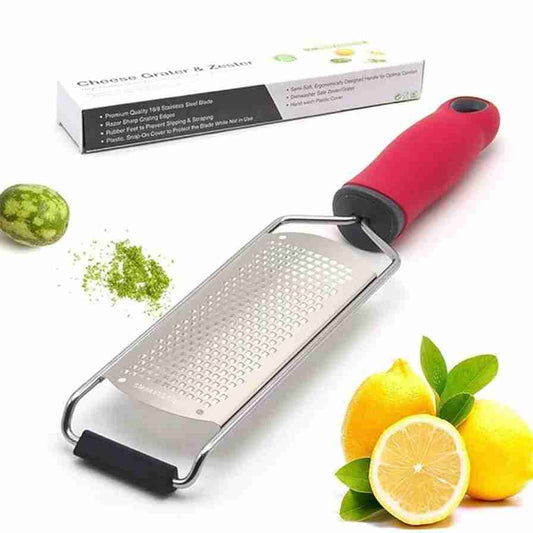 LX INDIA Grater Red Baskety Lemon Zester & Cheese Grater 12 Inch Flat