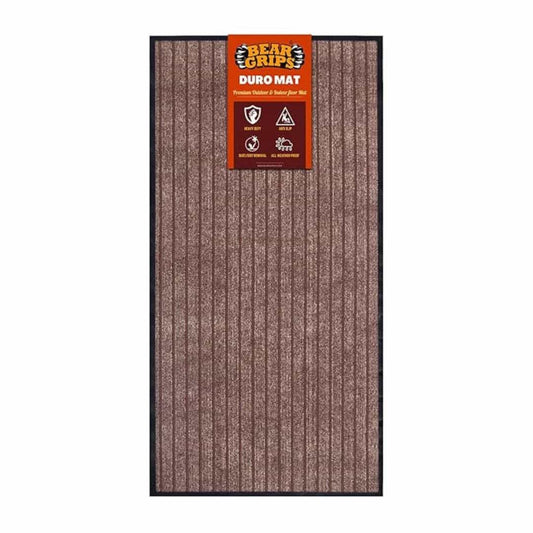 LX INDIA Anti-Slip Mats BEAR GRIPS Duro 7 Striped Double-Colored Anti-Slip mat Coffee & Black