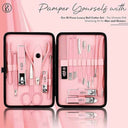 LXINDIA Nail Care Kit Beaute Secrets Luxury Nail Cutter Set 18 Pieces Grooming Kit (Pink)