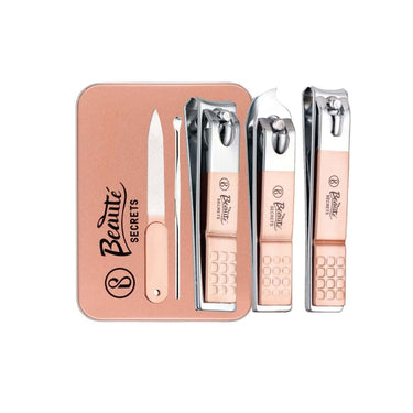 LXINDIA Nail Care Kit Beaute Secrets Nail Clippers - 5 Pcs Set (Peach)