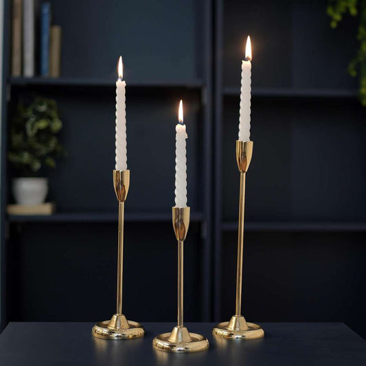 LX INDIA CANDLE HOLDER BEHOMA Luxury Gold Candle Stick Holder Set of 3-Piece