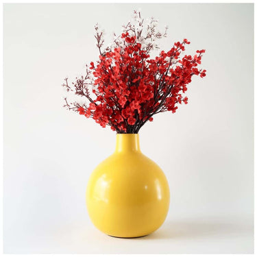 LXINDIA vases Behoma Metal Flower Vase for Home Dcor (Yellow)