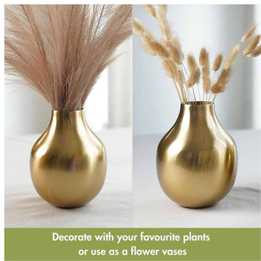 LXINDIA vases Behoma Metal Flower Vase for Home Decor(Gold)