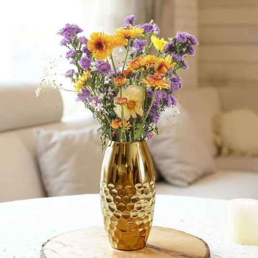 LXINDIA vases Behoma Metal Hammered Vase for Home Decor