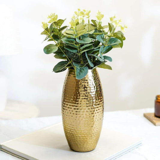 LXINDIA vases Behoma Metal Hammered Vase for Home Decor
