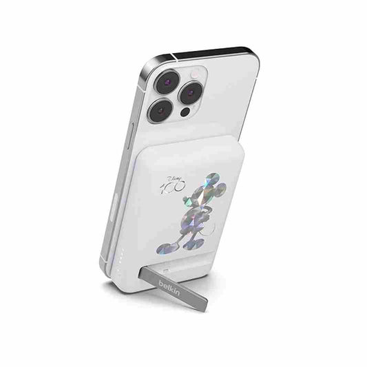 LX INDIA Power Bank Belkin X Disney 100 Mickey 5000 mAH Magsafe Wireless Power Bank Disney Silver