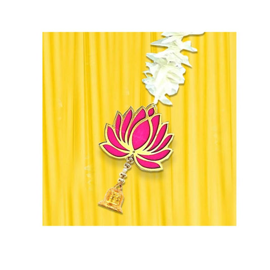 LX INDIA Wall Hanging BENAVJI Lotus Hanging with White Artificial Flowers (Pack of 7pcs)