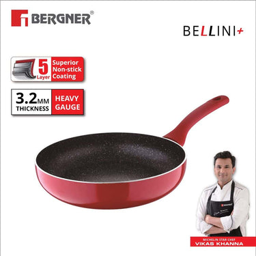 LXINDIA cookware Bergner Bellini Plus 5 Layer Marble Non Stick Frypan