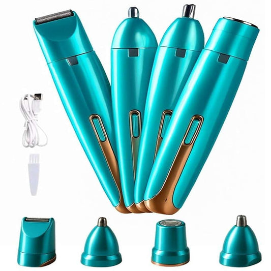 LXINDIA Trimmer Bitrontix 12-in-1 Electric Hair Trimmers for Women & Men, 4 Detachable Heads, Multipurpose Hair Remover for Women