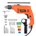 LXINDIA Drill Kit BLACK DECKER 550W 13mm Variable Drill Kit with 50 Accessories Kitbox