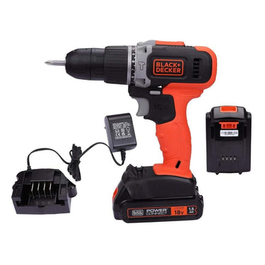 LXINDIA Corded and Cordless Drills BLACK DECKER Bcd003C1 18V 10Mm Cordless Variable Speed Hammer Drill Machine