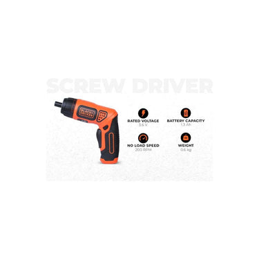 LXINDIA screw drivers BLACK DECKER BDCS36F Li Ion Cordless Screwdriver Kit with 10 Screwdriver Bits 7 Torque Positions  ORANGE and BLACK