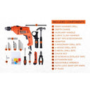 LXINDIA Drill Kit BLACK DECKER HD555KMPR B1 550Watt Hammer Drill and Hand Tools Kit